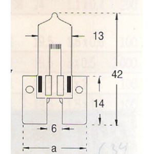 Lampa typ "Iodyne"  H 6990  24V  140W  26x42mm  čirá
