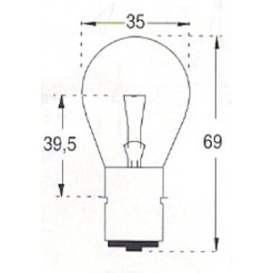 Microskop  P 348  12V  60W  BA20D  35x69mm